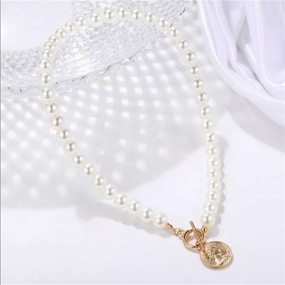 New Hot Boho Pearl Love Pendant Necklace Clavicle - Picture 2 of 3